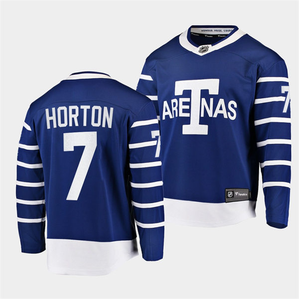 Mens Toronto Maple Leafs Retired Player #7 Tim Horton adidas Blue Third Player Jersey
